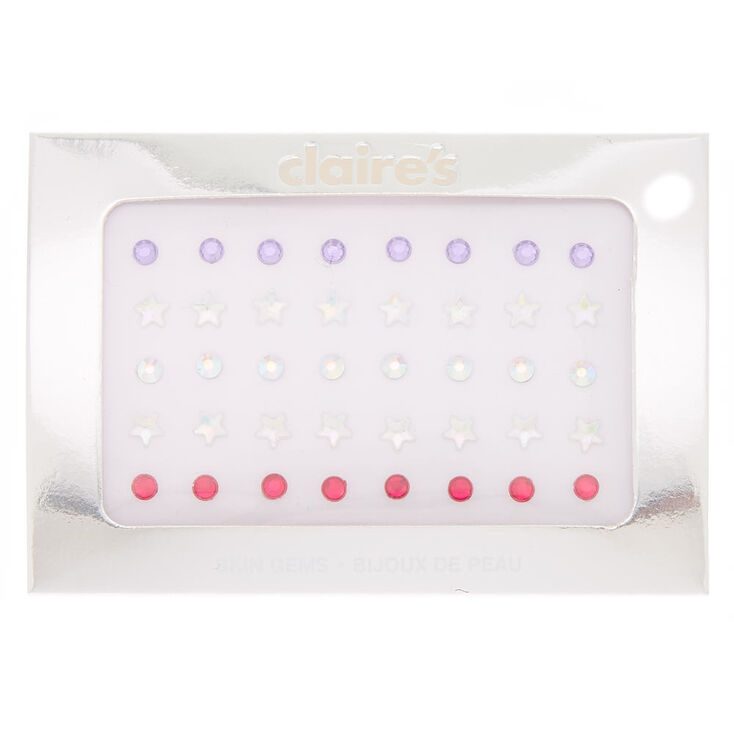 Claire's Mini bijoux de peau roses à motif étoile irisée