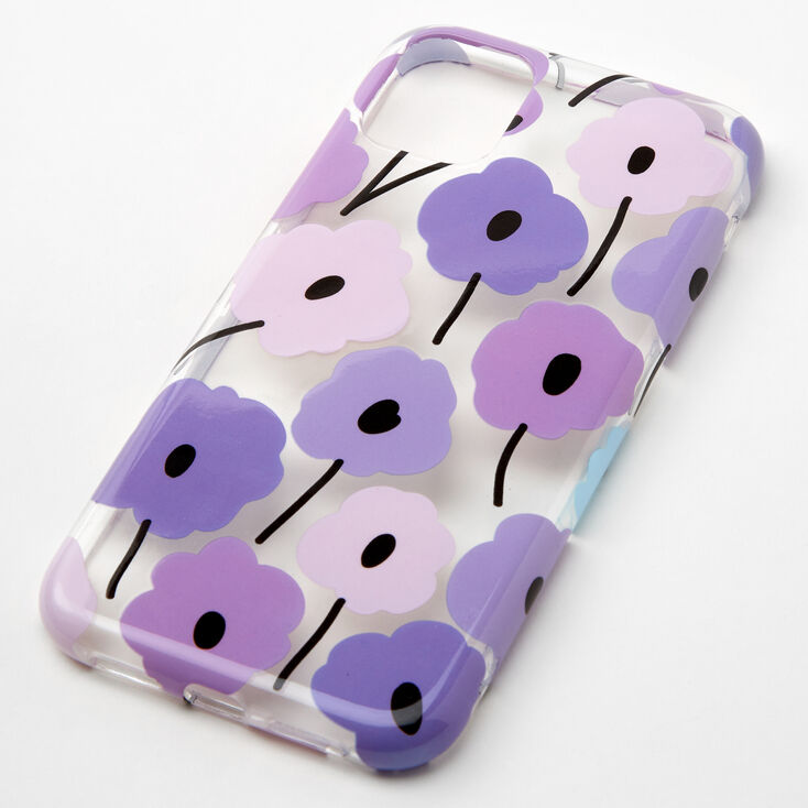 Coque de protection pour portable fleurs violettes r&eacute;tro - Compatible avec iPhone&nbsp;11,