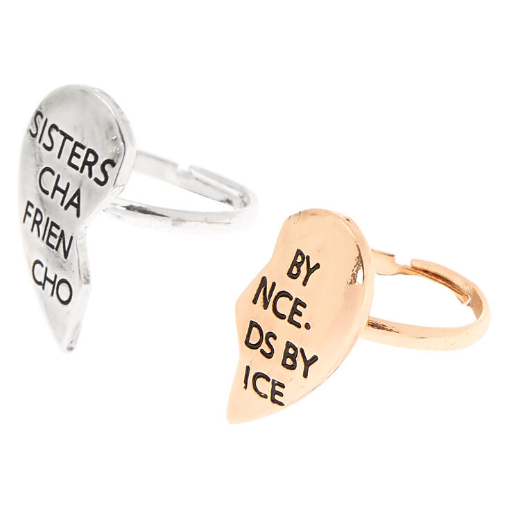 Claire's Lot de 2 bagues sœurs et amies