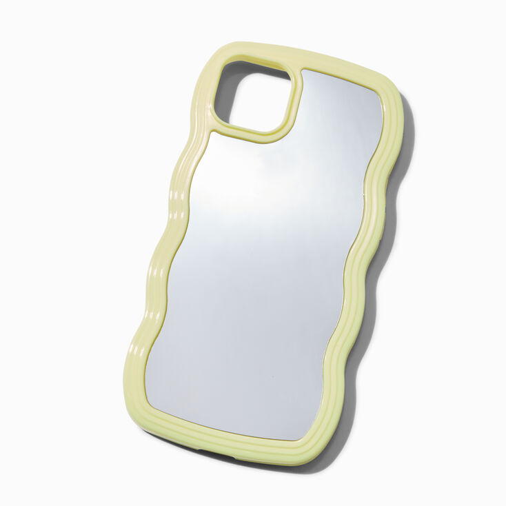 Yellow Trim Wavy Mirror Phone Case - Fits iPhone&reg; 15 Plus,