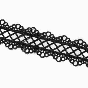 Black Crisscross Lace Choker Necklace,