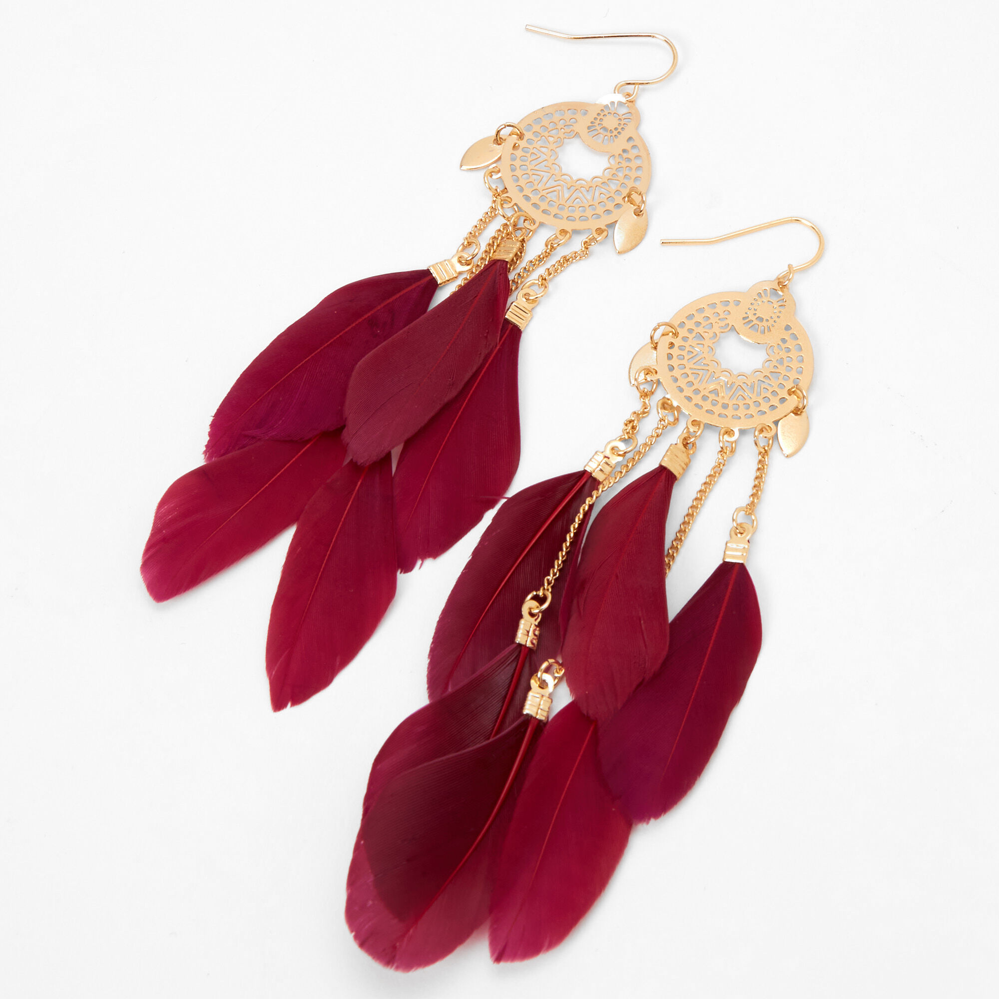 Burgundy dangle earrings online