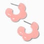 Pink Flower 30MM Hoop Earrings,