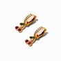 C LUXE by Claire&#39;s 18kt Gold Plated Cubic Zirconia Cherry Hoop Earrings,