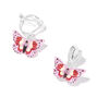 Pink Butterfly 0.5&quot; Clip-On Drop Earrings,