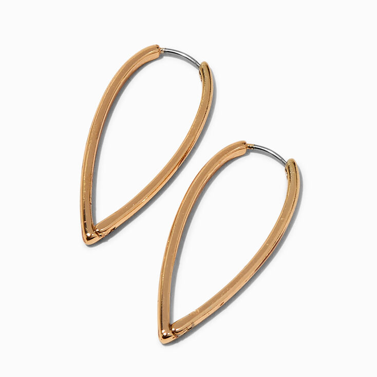 Gold-tone Pointed 40MM Clicker Hoop Earrings