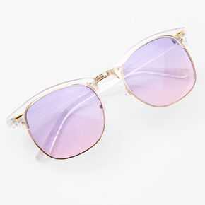 Clear Retro Browline Sunglasses,