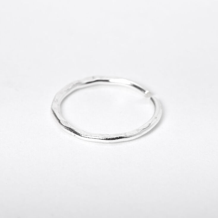 20G Sterling Silver Hammered Nose Ring,