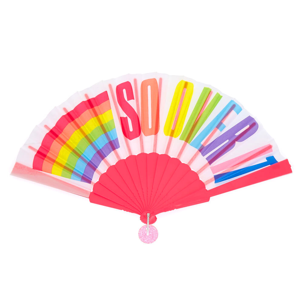 rainbow hand fan