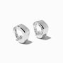Silver-tone Thick 10mm Clip-On Hoop Earrings,