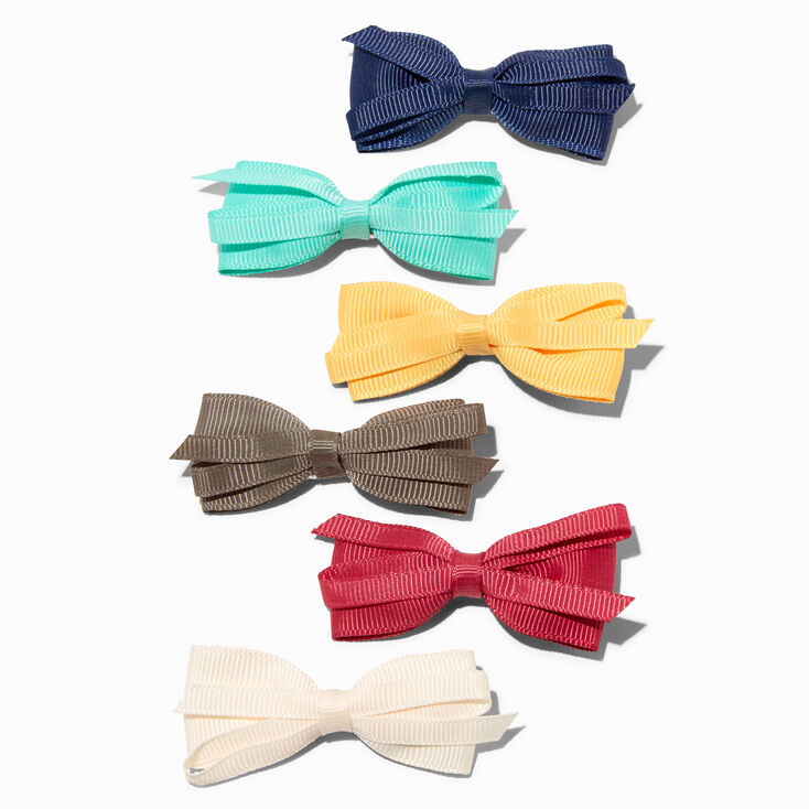 Claire&#39;s Club Jewel Tone Hair Bow Clips - 6 Pack,