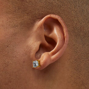 C LUXE by Claire&#39;s 18kt Gold Plated Cubic Zirconia 6mm Square Stud Earrings,