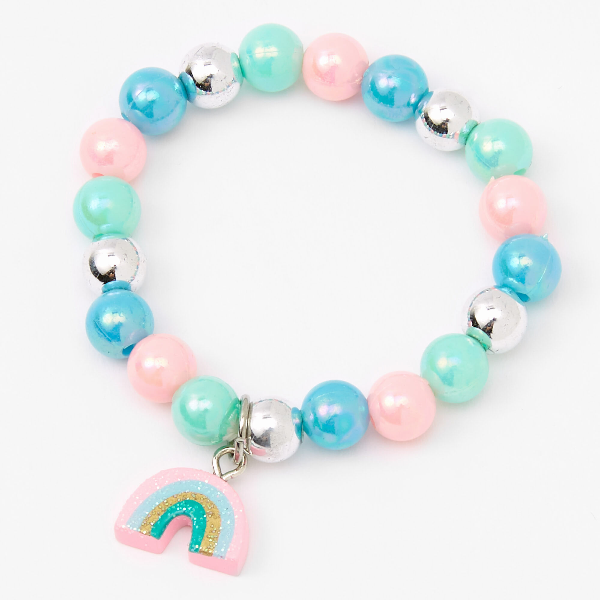 Claire's Club Pastel Beaded Unicorn Rainbow Jewelry Set - 2 Pack,