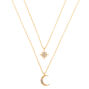 Gold-tone Celestial Pendant Necklaces - 2 Pack,