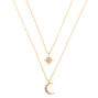 Gold Celestial Pendant Necklaces - 2 Pack,