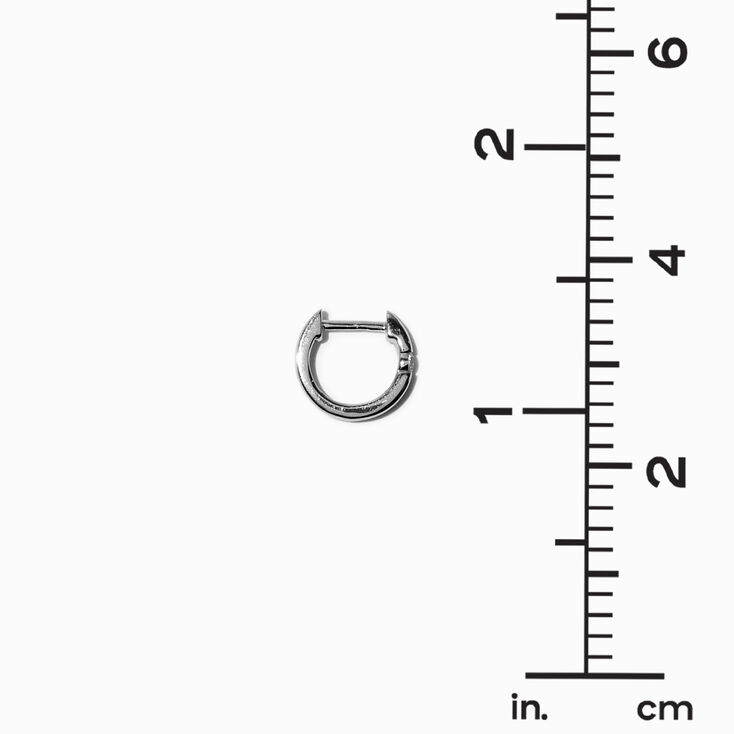 C LUXE by Claire&#39;s Sterling Silver 1/20 ct. tw.  Lab Grown Diamond 10MM Clicker Hoop Earrings,