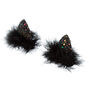 Cake Glitter Cat Ears Hair Clips - Black, 2 Pack,