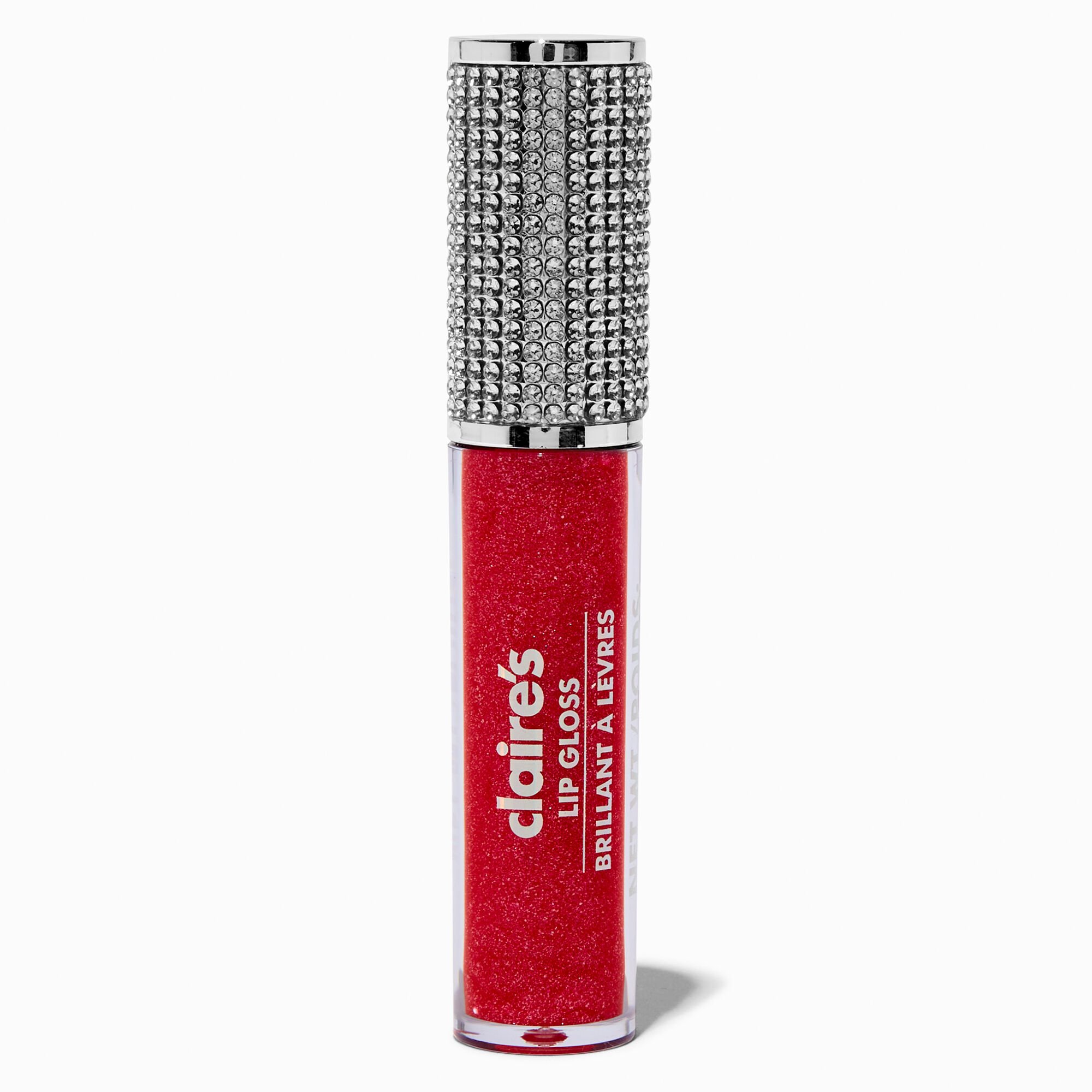 View Claires Shimmer Bling Glitter Lip Gloss Wand Red information