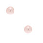 Silver 4MM Pearl Stud Earrings - Pink,