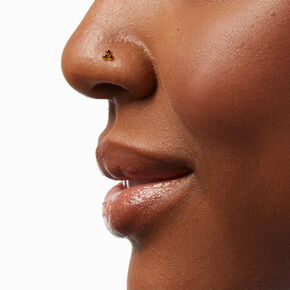 20G 18k Gold Plated Titanium Round Ball Nose Studs - 3 Pack,