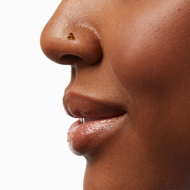 20G 18k Gold Plated Titanium Round Ball Nose Studs - 3 Pack,