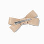 Ivory Leather Hair Bow Clip,