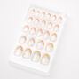 Rainbow French Tip Daisy Stiletto Press On Faux Nail Set - 24 Pack,