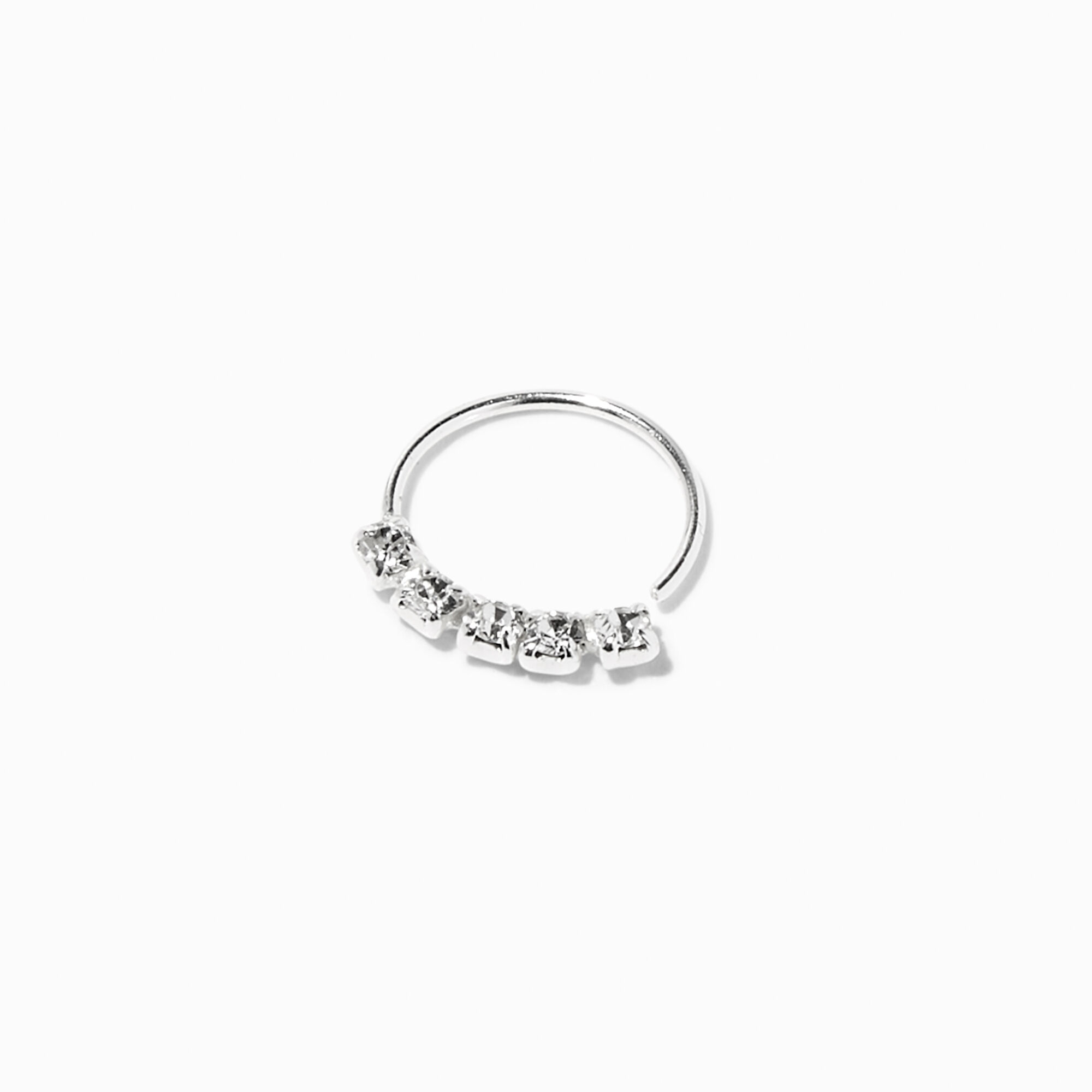 View Claires 22G Helix Crystal Hoop Earring Silver information