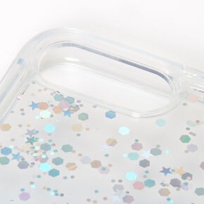 Blue Glitter Star Liquid Fill Phone Case - Fits iPhone 6/7/8 Plus,