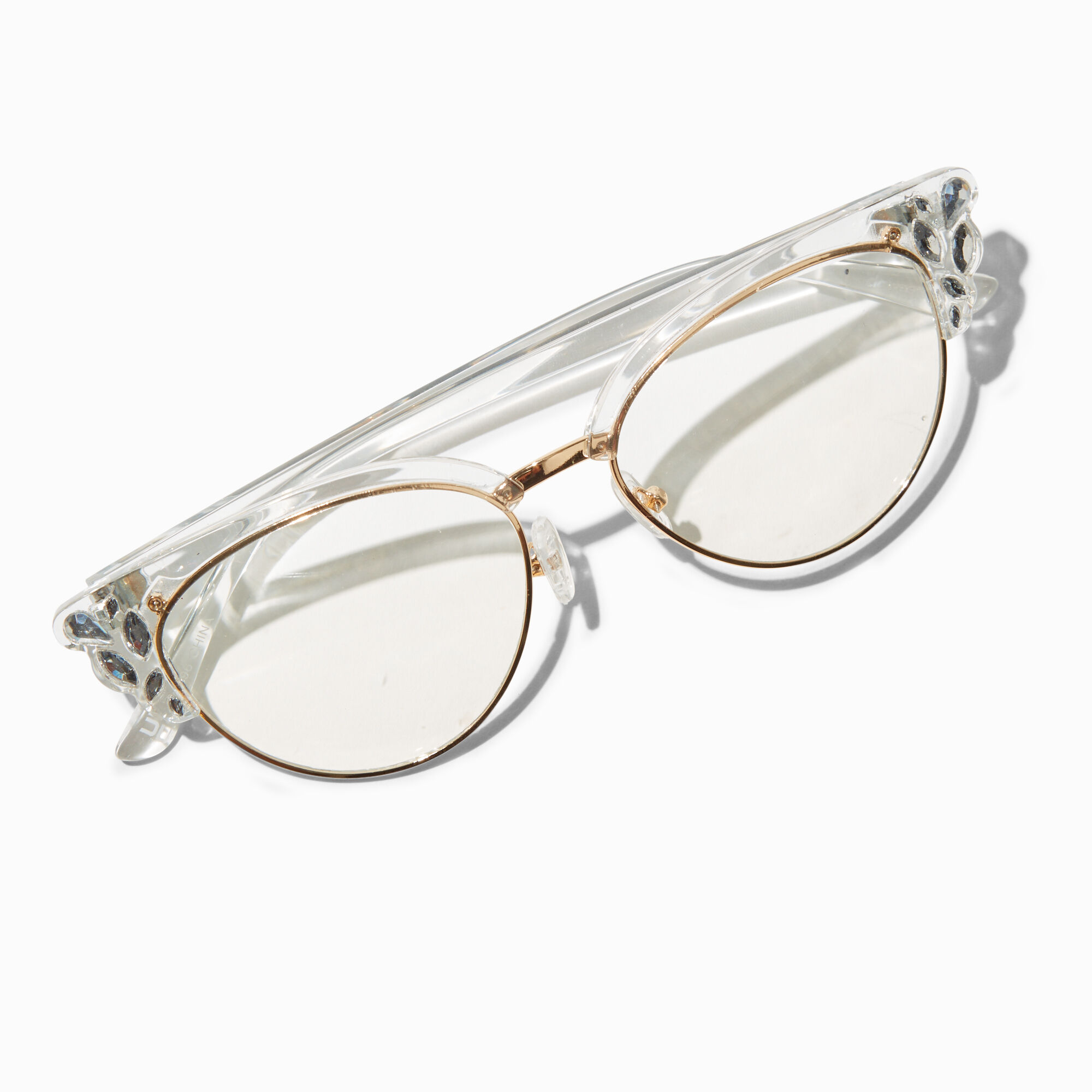 Cat eye clearance clear lens glasses
