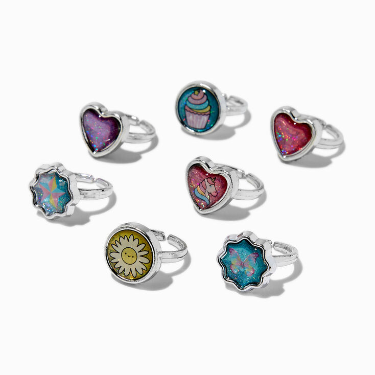 Claire&#39;s Club 7 Day Pastel Stick On Earrings &amp; Ring Set - 7 Pack,