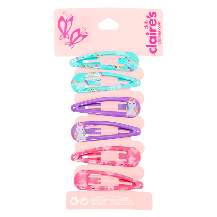 Claire's Lot de 6 barrettes clic clac licorne du Club Claire's