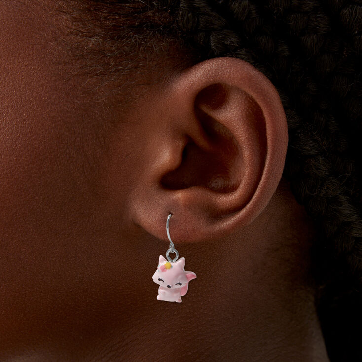 Pink Fox 1&quot; Drop Earrings,