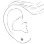Silver Cubic Zirconia Round Magnetic Stud Earrings - 6MM,