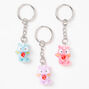 Best Friends Pastel Fuzzy Dragon Keychains - 3 Pack,