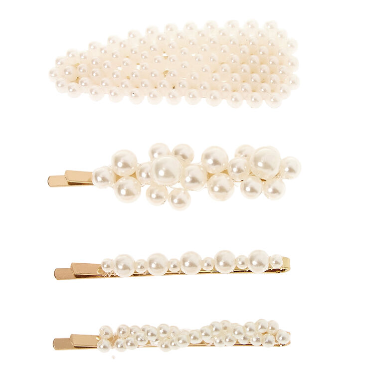 Claire&#39;s Club Pearl Hair Clips - 4 Pack,