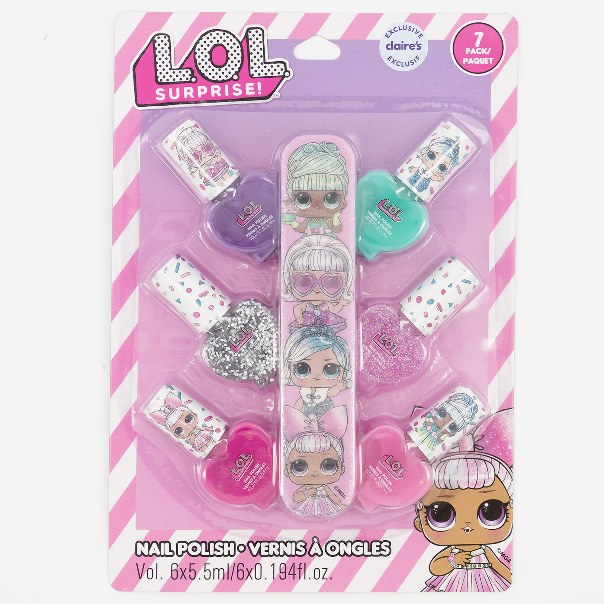 View Claires Lol Surprise File And Nail Varnish 7 Pack information