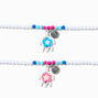 Best Friends Hibiscus Turtle BFF Beaded Choker Necklaces - 2 Pack,