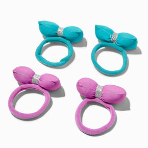 Claire&#39;s Club Glitter Puffy Bow Hair Ties - 4 Pack,