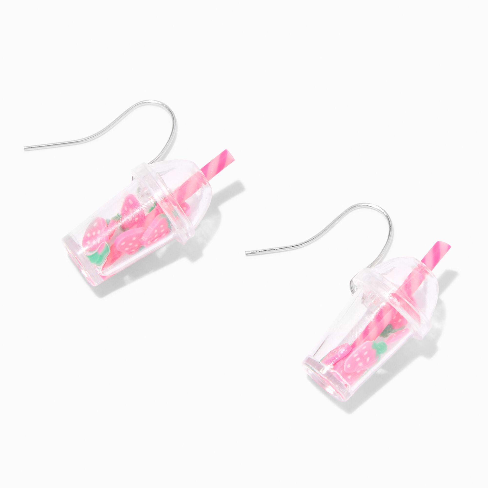 View Claires 1 Strawberry Drink Drop Earrings Silver information