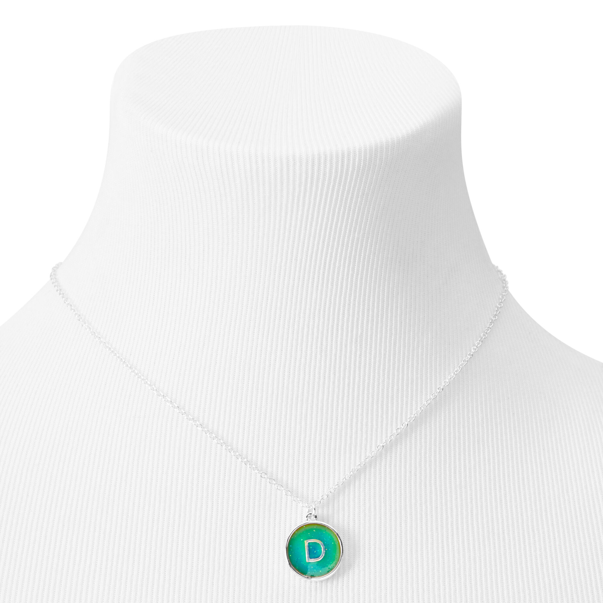 Silver Initial Mood Pendant Necklace D Claire s US
