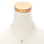 Silver Stone Initial Pendant Necklace - Q,