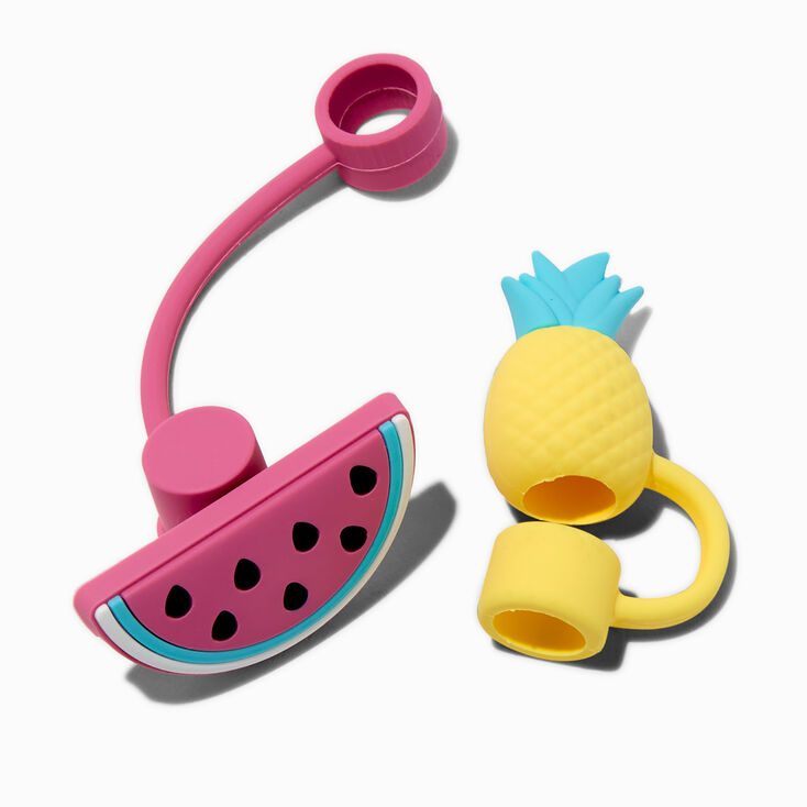 Pineapple &amp; Watermelon Straw Covers - 2 Pack,