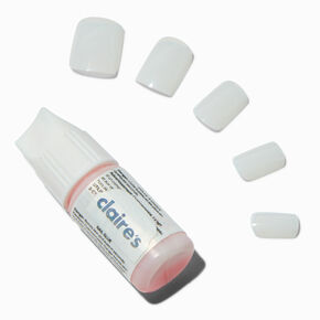 White Cloud Square Vegan Faux Nail Set - 100 Pack,