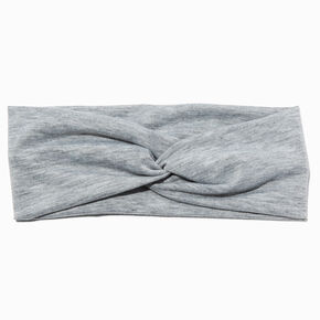Marled Gray Wide Jersey Twisted Headwrap,