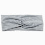 Marled Gray Wide Jersey Twisted Headwrap,