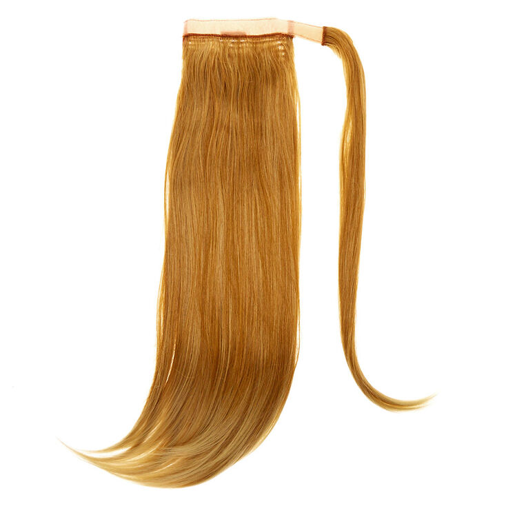 Faux Straight Hair Ponytail Wrap - Blonde | Claire's