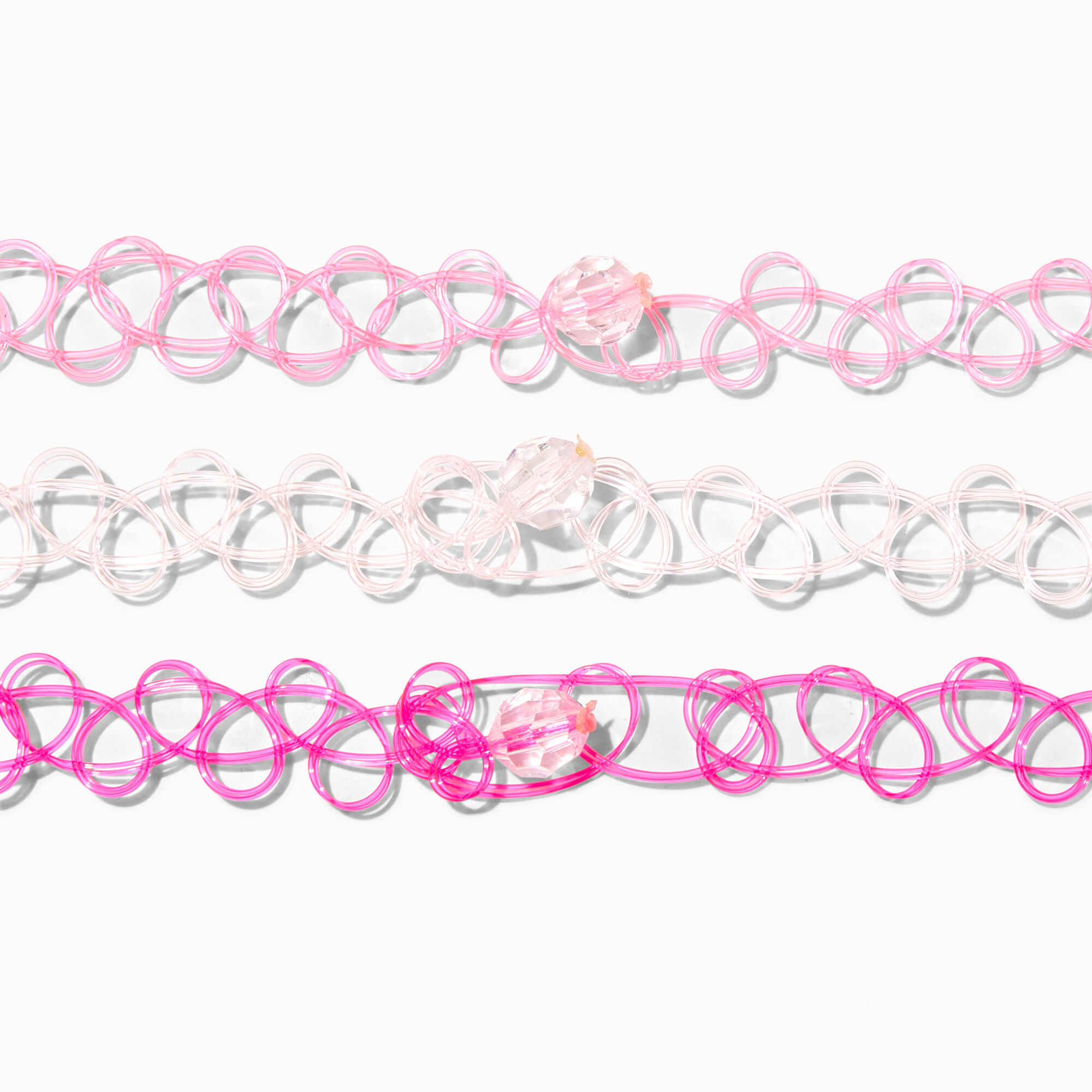 Claire s Club Hot Pink Choker Set 3 Pack