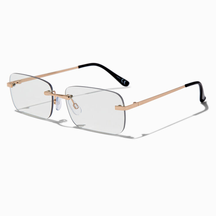 Gold-tone Rectangular Ombr&eacute; Lens Frames,