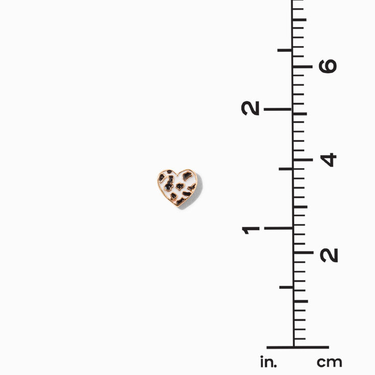 Cow Print Gold Stud Earrings,